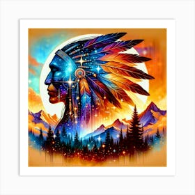  Native American, Tribe Art, Warrior Art, Heritage Collection Art Print