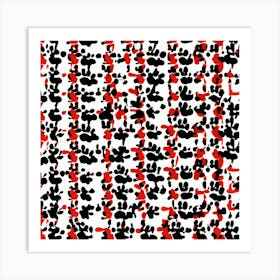 Black And Red Dots Art Print