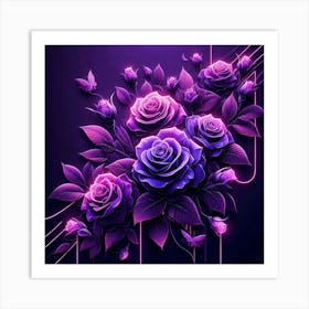 Purple Roses Wallpaper 7 Affiche