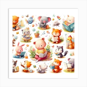 Cute Animals Art Print