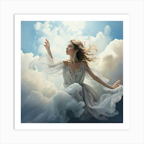 Firefly Girl, Clouds, Ethereal, Dreamy, Surreal, Airy, Mystical, Celestial, Fantasy, Delicate, Grace (11) Art Print