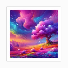 Colorful Tree In The Sky 3 Art Print