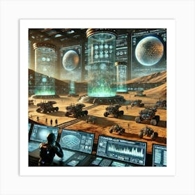 A Futuristic Scene Showing The Terraforming Comman Art Print