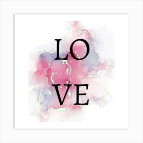 love word whit watercolor Art Print