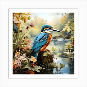 Kingfisher By The River Art Print