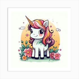 Unicorn In The Garden Art Print