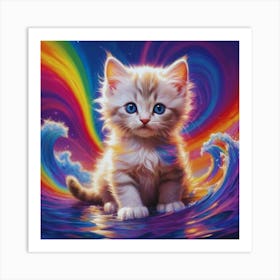 Rainbow Kitten Art Print