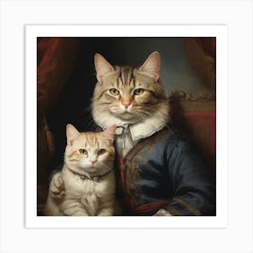 Cat And A Lady Art Print