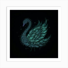 Glowing Swan Art Print