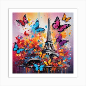 Paris With Butterflies 5 Art Print