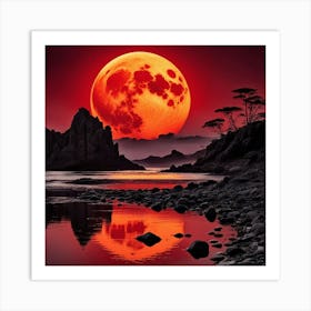 Full Moon Over Water Art Print