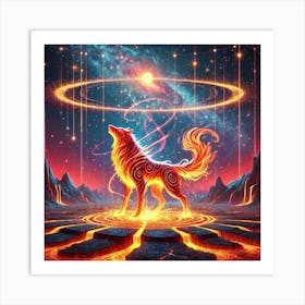 Yang Fire Wolf Regeneration Scene Art Print