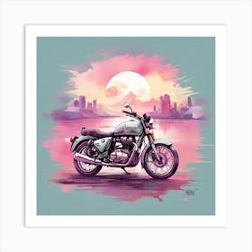 Leonardo Diffusion Xl Royal Enfield Impressionism Watercolor S 0 Art Print