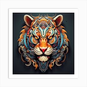 Abstract Tiger Head Art Print