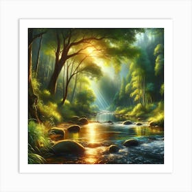 River In The Forest 4 Art Print