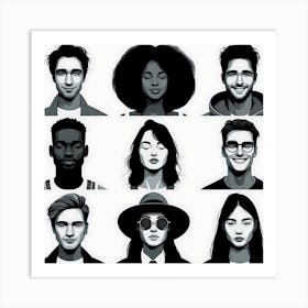 Portrait Of People Art Print