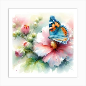 Butterfly On A Flower 5 Art Print