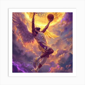 Kobe Bryant, Angels Of Basketball Art Print