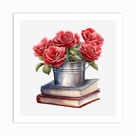 Roses In A Bucket 20 Art Print