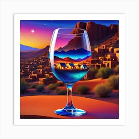 Wine Glass In The Desert 5 Art Print