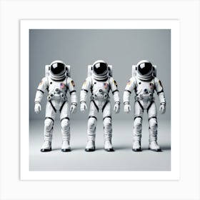 Three Astronauts Art Print