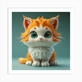 Cute Orange Cat Art Print