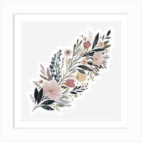 Floral Feather 1 Art Print