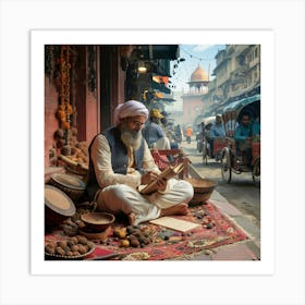 Man Reading A Book Art Print