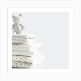 White Teddy Bear Art Print