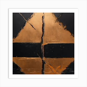 'Sail' Black And Gold Wall Art Art Print