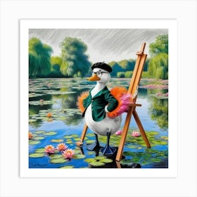 Duck Artist 1 Art Print