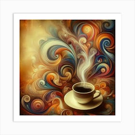 Coffee And Swirls 3 Art Print