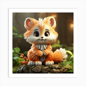 Cute Fox 110 Art Print