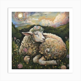 Sheep Fairycore Painting 1 Art Print