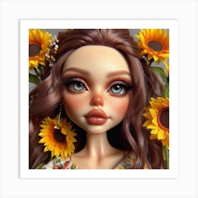 Sunflower Girl 1 Art Print