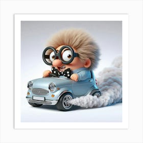 Cartoon Character Driving A Car 10 Art Print