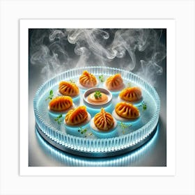 A Futuristic Dish Called Patatas Bravas Mandu, Fea Art Print