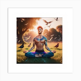 Meditating Man Art Print