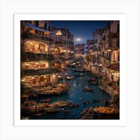 Venice At Night Art Print