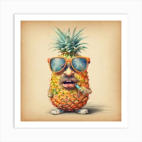 Pineapple In Sunglasses 1 Art Print