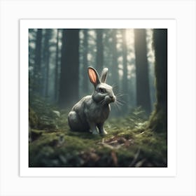 Rabbit In The Forest 49 Art Print