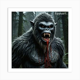 Gorilla In The Woods Art Print