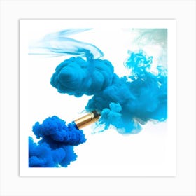 Blue Ink Art Print