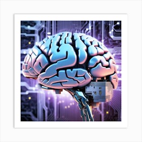 Brain On A Circuit Board 10 Art Print