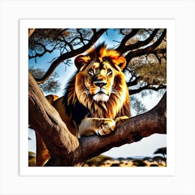 Lion In The Tree 7 Art Print