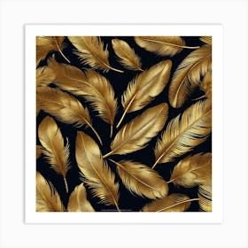 Gold Feathers 3 Art Print