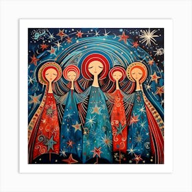 Angels Of Christmas 1 Art Print