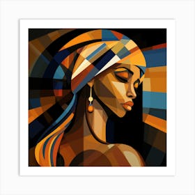 Cubism Ugandan Woman 02 Art Print