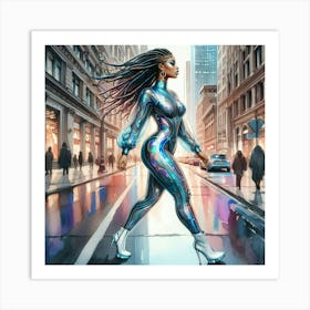 Futuristic Woman-3 Art Print