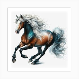 Horse With Long Mane Art Print